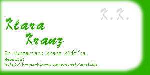 klara kranz business card